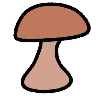 a mushroom with a brown stem and a brown rounded cap